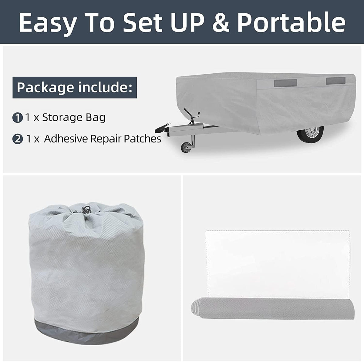 6 Layers Pop Up Folding Camper Cover Fits 12'-14' D37408