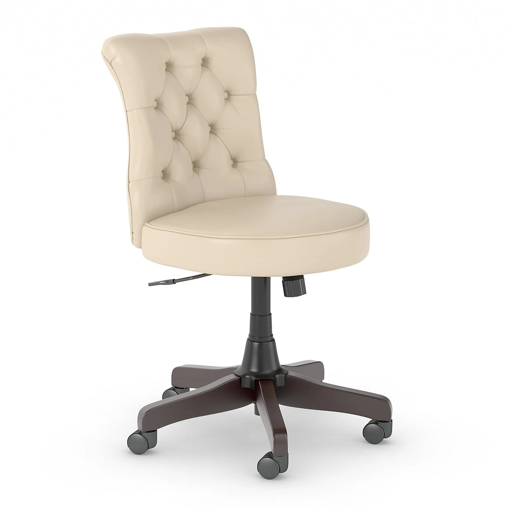 Antique White Leather Tufted Office Chair X14413