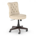Antique White Leather Tufted Office Chair X14413