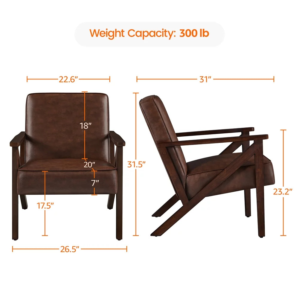 Dark Brown Faux Leather Armchair T75369