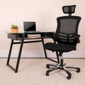 High Back Mesh Executive Office Chair with Adjustable Headrest, Black I787148
