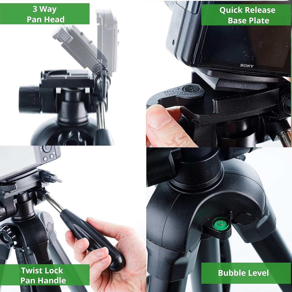 70 Tripod with Bluetooth Remote Shutter, Monopod Pack of 2 U288
