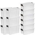 30 qt and 18 qt Clear Plastic Storage Container 12 Pack R8588