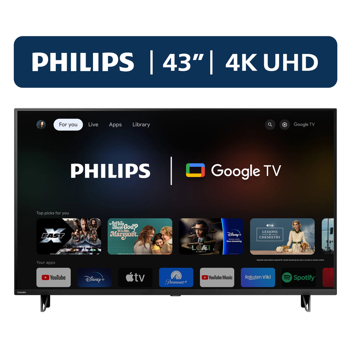 43 Class 4K Ultra HD Google Smart LED TV C42423