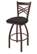 Swivel Counter Stool with Bronze Finish and Iron Seat O139036
