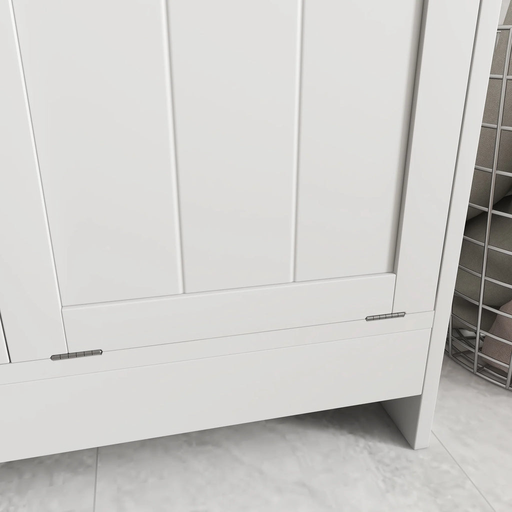 White Tilt-out Laundry Cabinet with 2 Hamper Compartments Z219175
