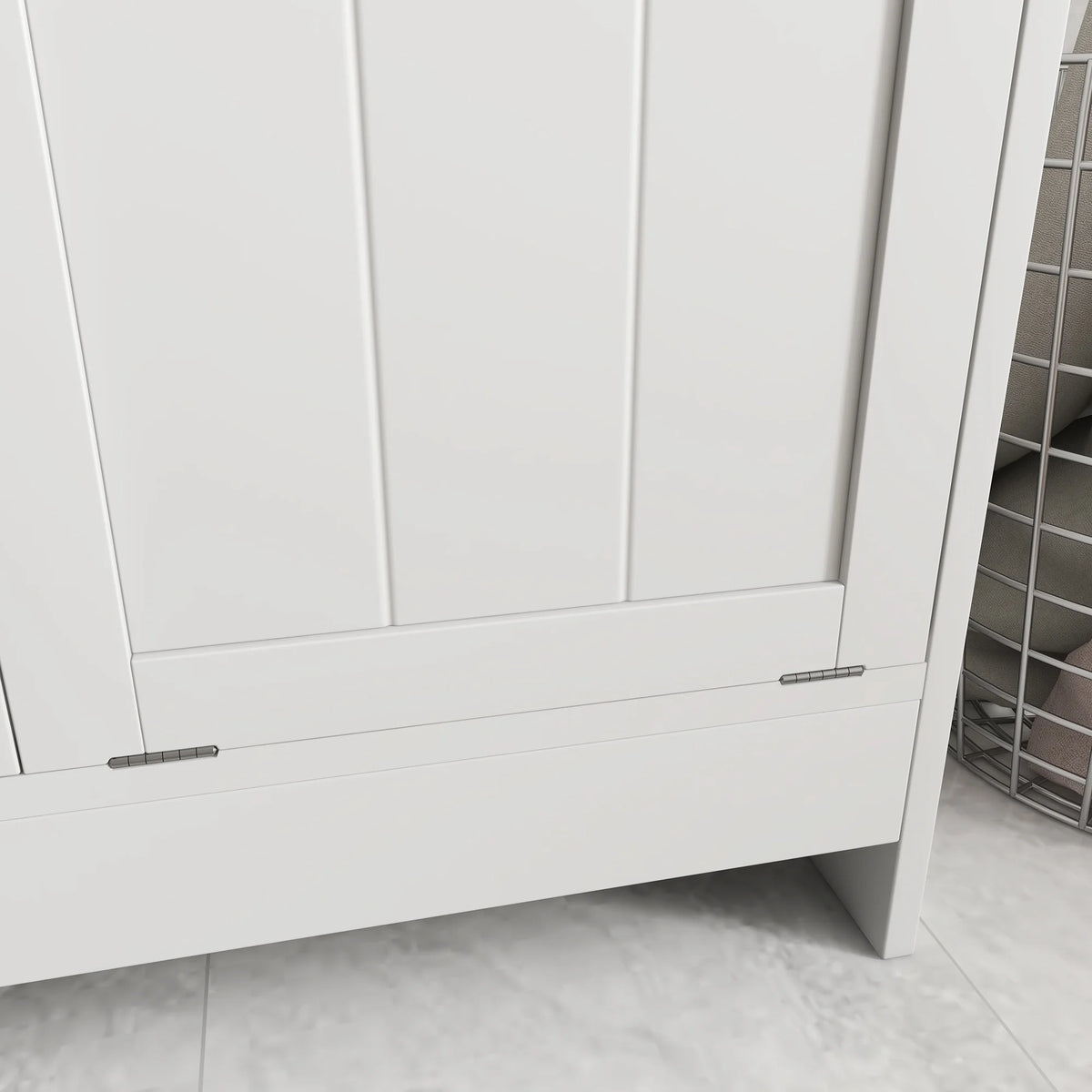 White Tilt-out Laundry Cabinet with 2 Hamper Compartments Z219175