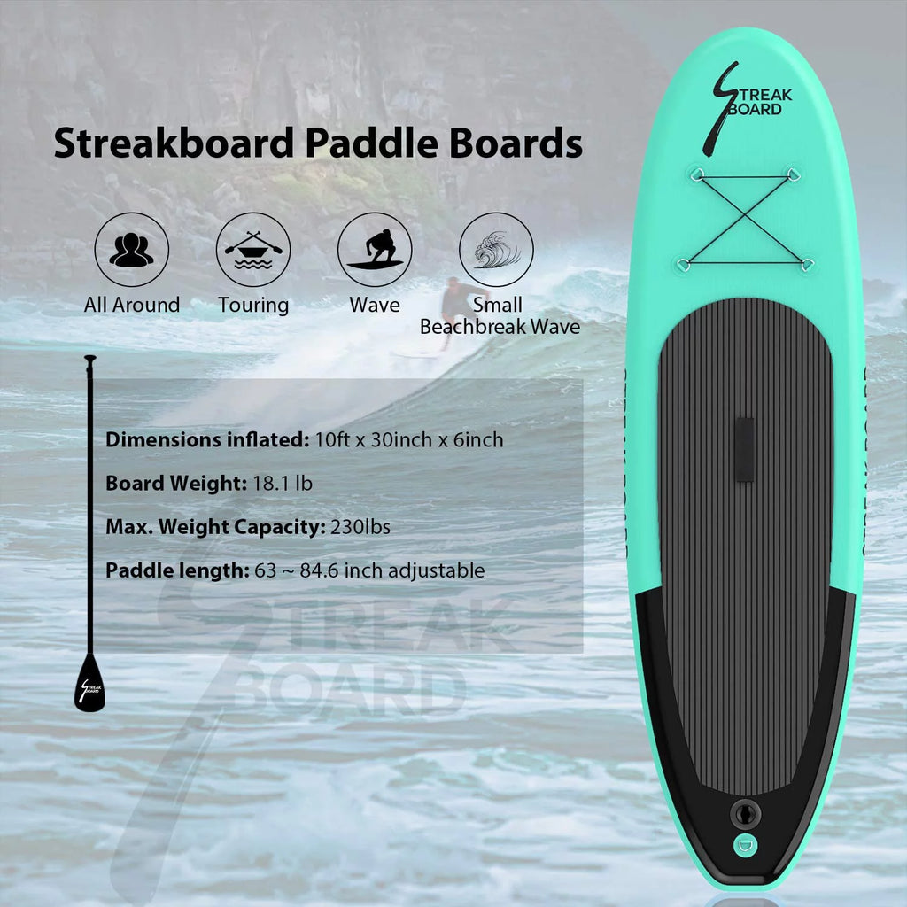 10FT Inflatable Stand Up Paddle Board Non-Slip O3707
