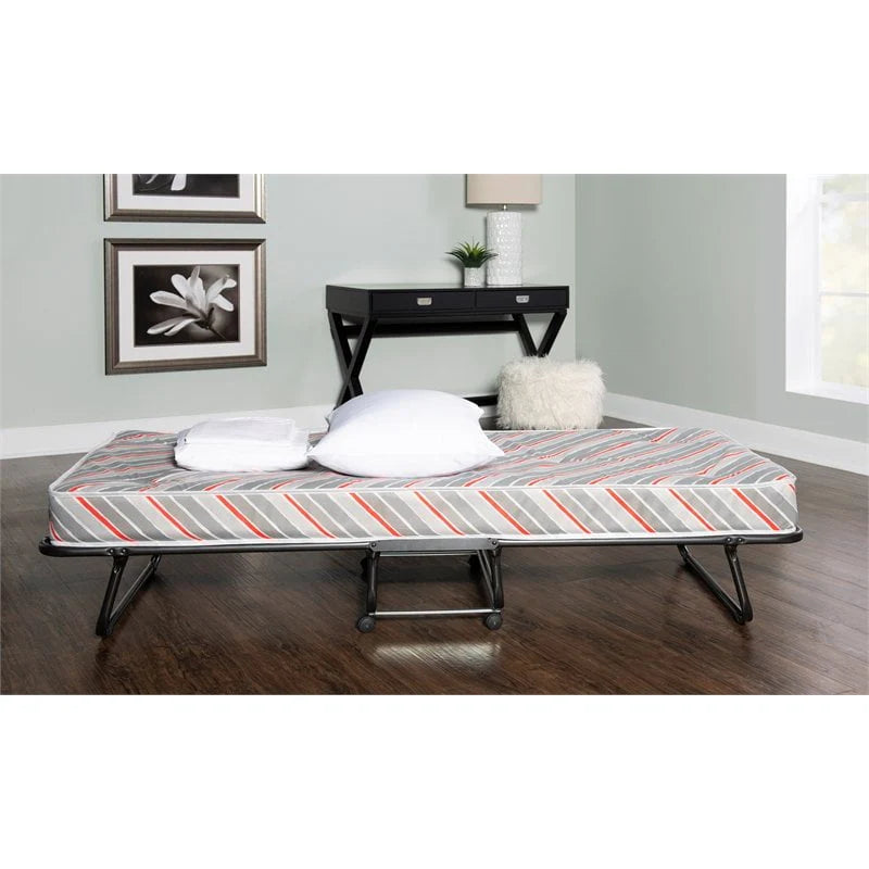 Folding Rollaway Guest Bed with 4 Innerspring Mattress V877