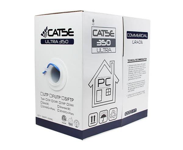 Cat5e Shielded Bulk Ethernet Cable, 24AWG, 1000ft Black R843494