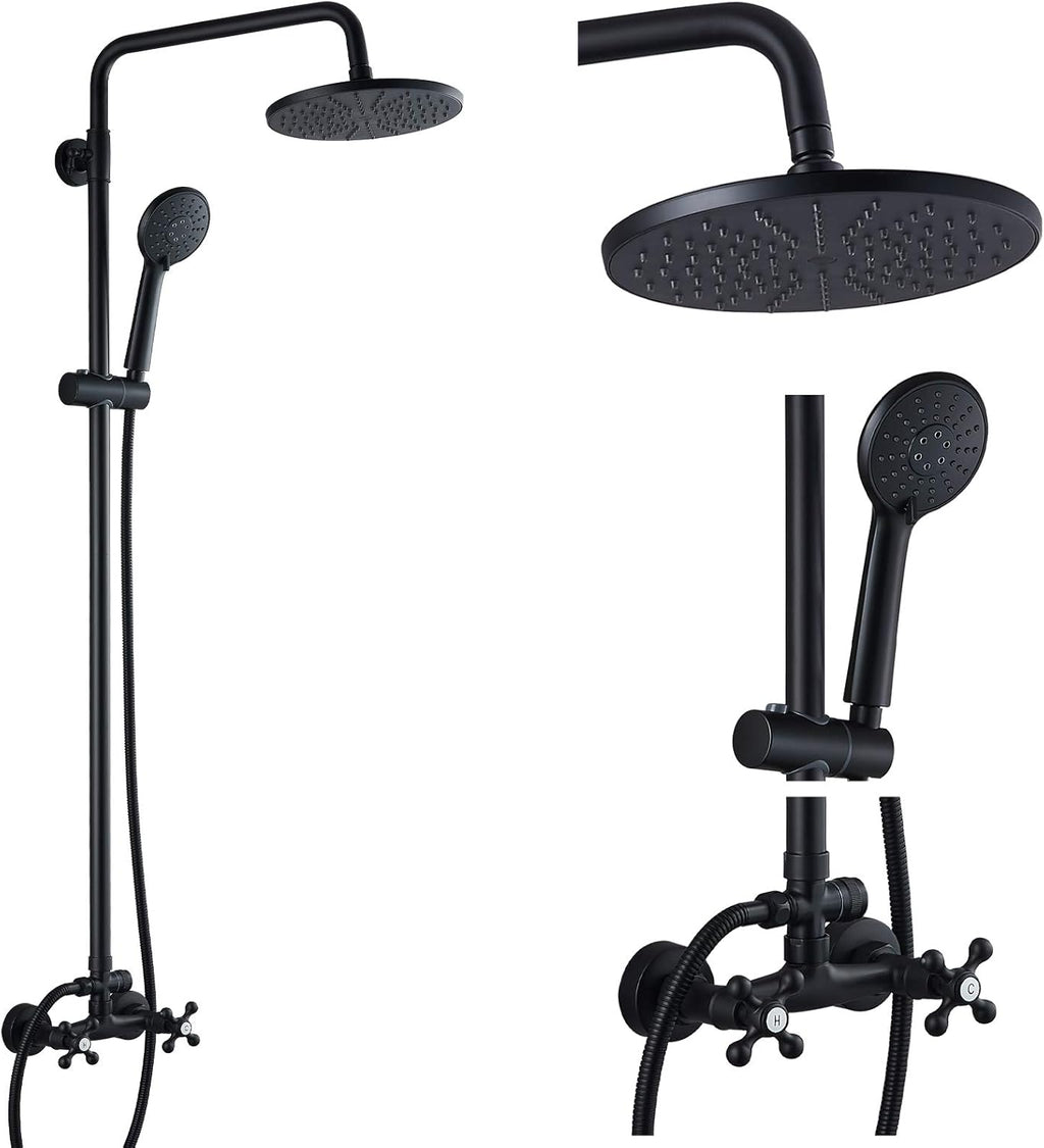 8 Inch Rainfall Shower Head with Handheld Spray Combo Set T526