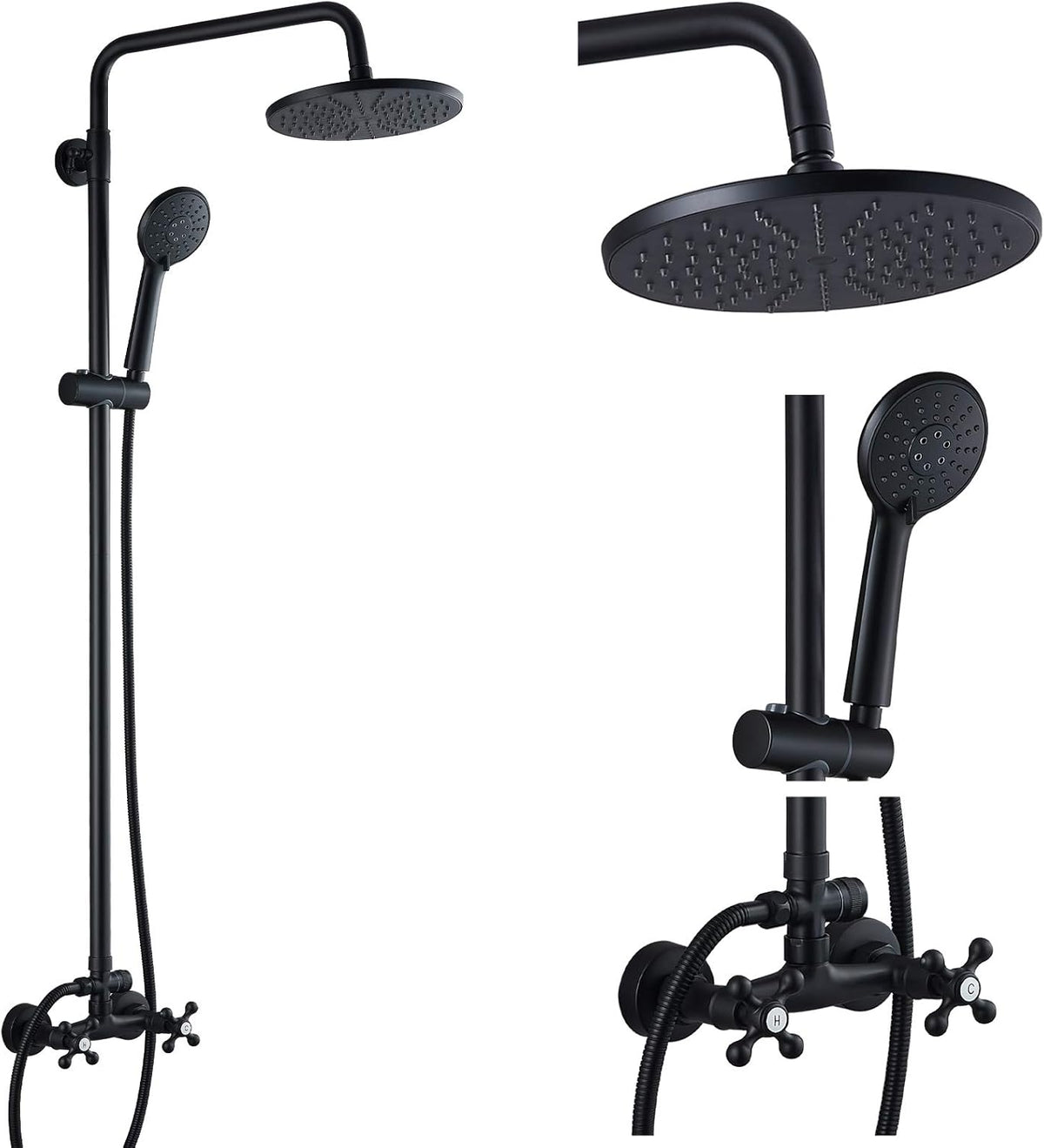 8 Inch Rainfall Shower Head with Handheld Spray Combo Set T526