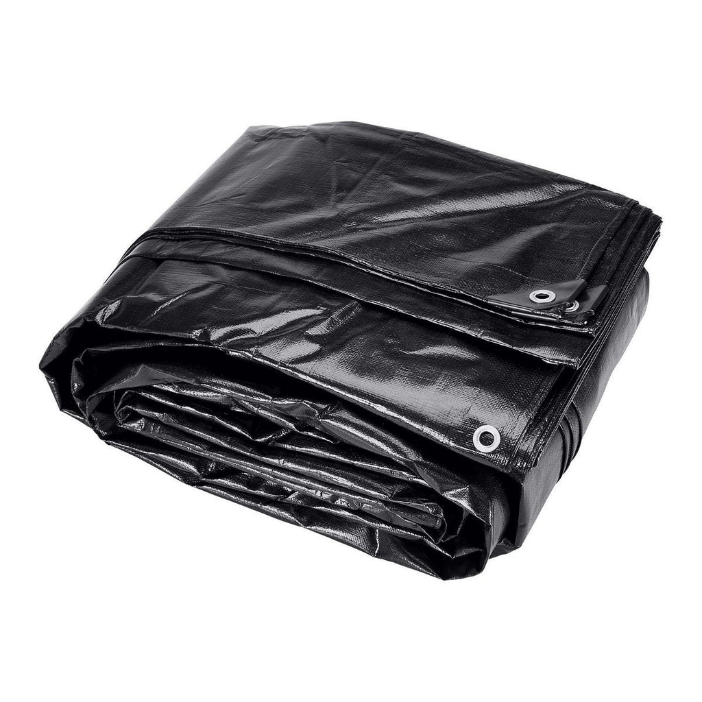 18 ft. x 24 ft. Silver and Black Weather-Resistant Tarp A8599