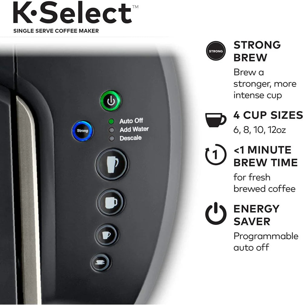 Single Serve K-Cup Pod Coffee Maker, Matte Black P396