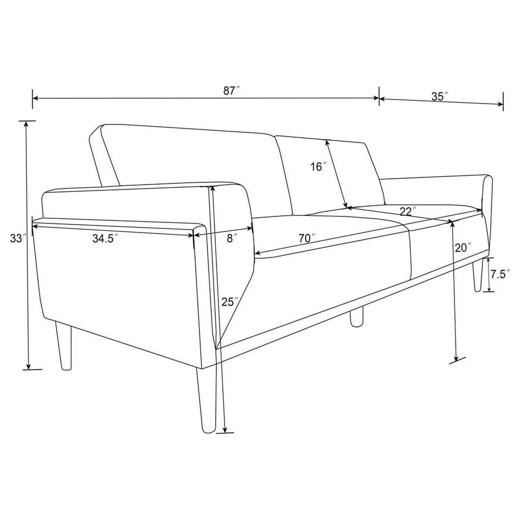 3-Piece Upholstered Fabric Sofa Set in Gray L7100