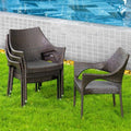 Outdoor Dining Chairs Set of 4 Stackable Wicker R1226