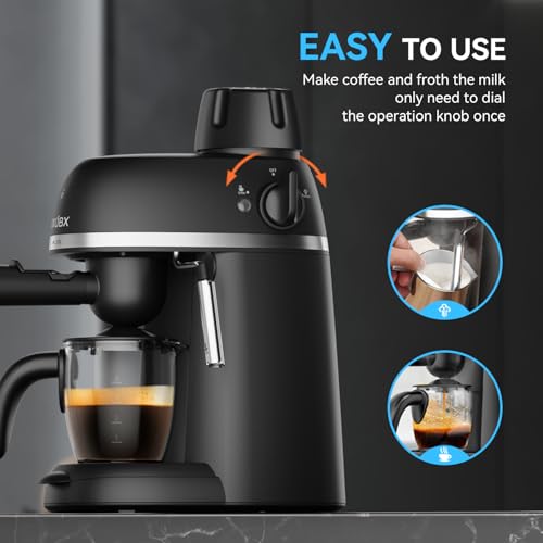 Black 3.5 Bar Espresso & Cappuccino Machine with Steam Wand H683