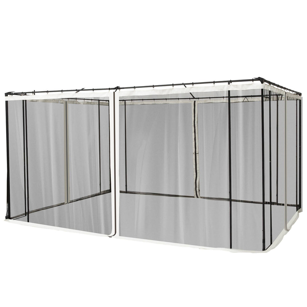 4-Panel Mesh Mosquito Netting Sidewalls with Zippers for Patio Gazebo G225602