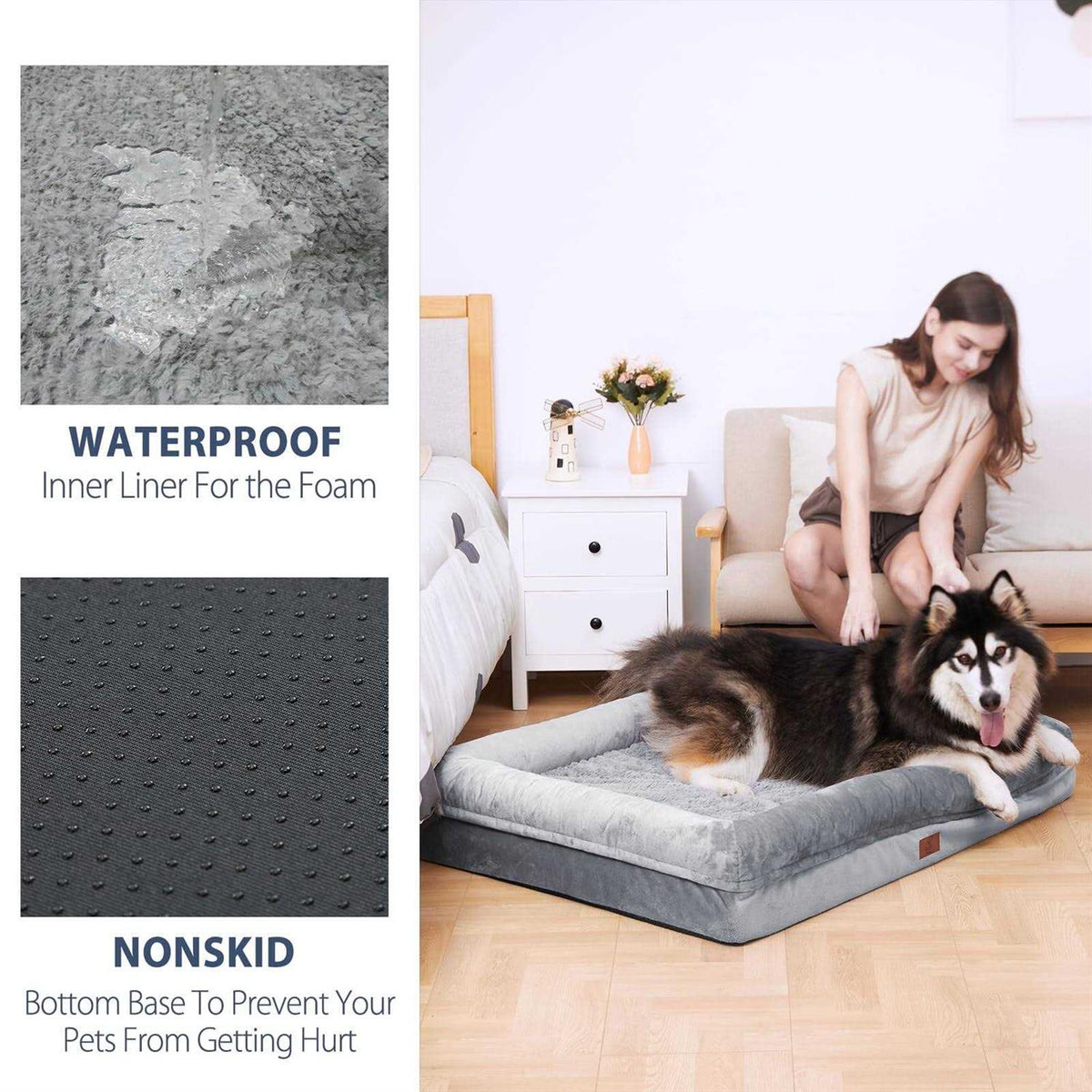 Washable Dog Bed with Removable Cover H62573