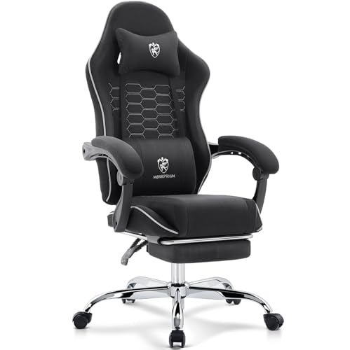 Black Green Ergonomic Gaming Chair with Footrest and Massage Lumbar Support B87175