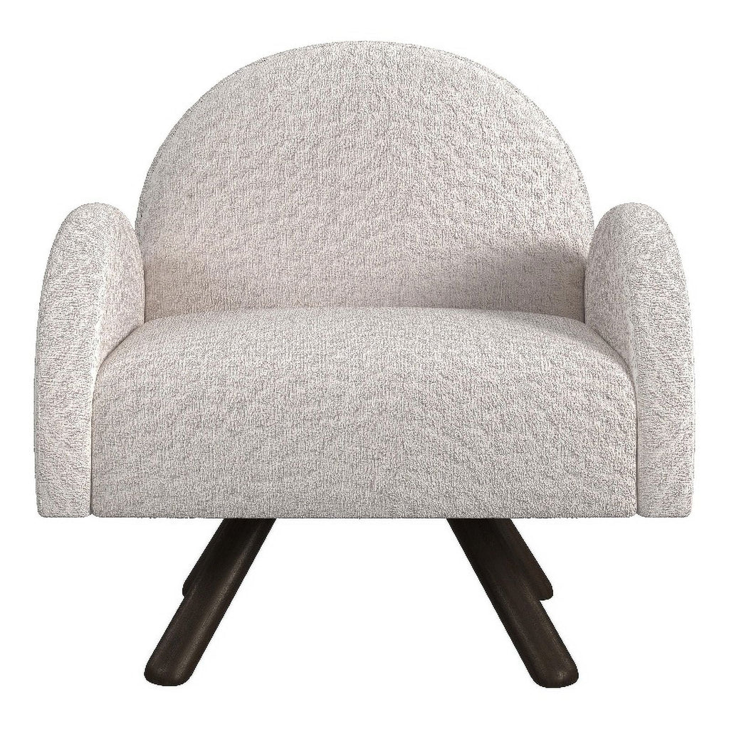 Beige Accent Chair with Wood Frame P5582