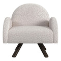Beige Accent Chair with Wood Frame P5582
