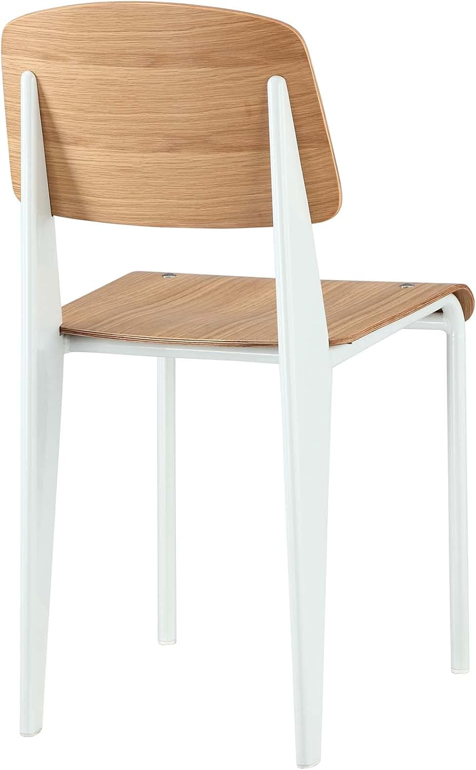 Natural White Wood and Metal Dining Chair O145