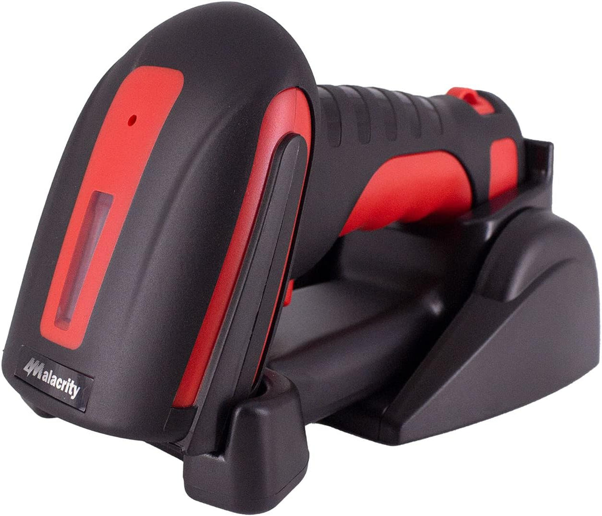 2D Industrial Barcode Scanner with Wireless Charging Stand, 433Mhz Wireless & Bluetooth 2in1 Barcode Reader, Pack of 2 P6487
