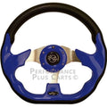 Blue 12.5x22 Golf Cart Steering Wheel with Chrome Adapter Hub H107368