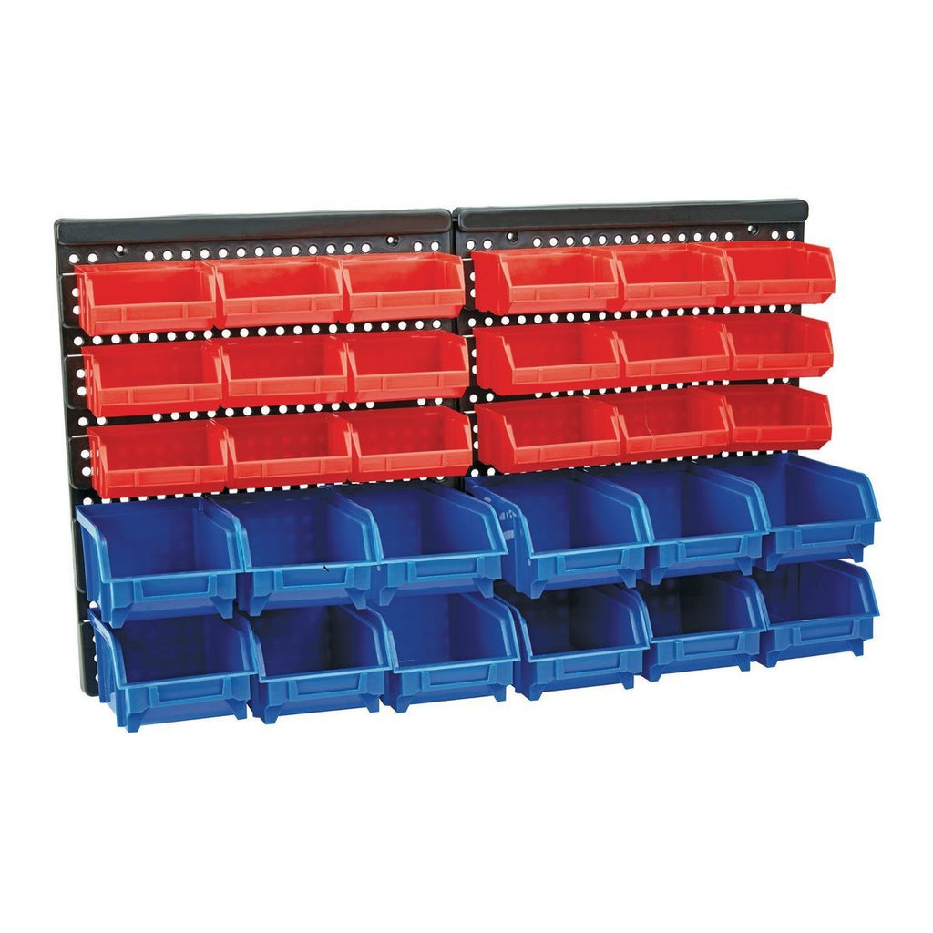 30-Bin Wall-Mount Parts Rack A60504