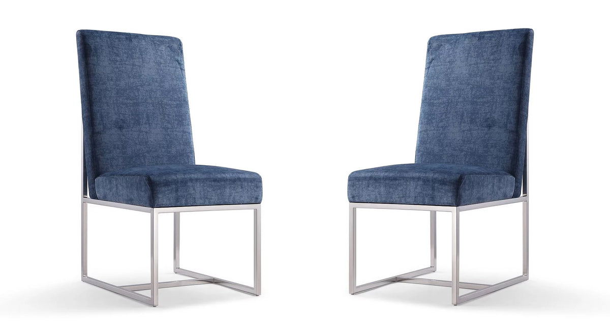 Blue Velvet Dining Chair Set of 2 I66063