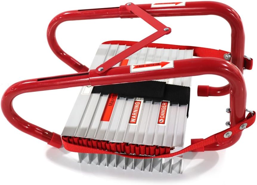 3 Story 25 Feet Retractable Emergency Escape Ladder with Anti-Slip Rungs O7168