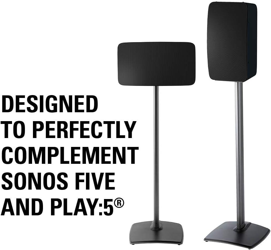 Wireless Speaker Stand with Built-in Cable Management (Black) B198528