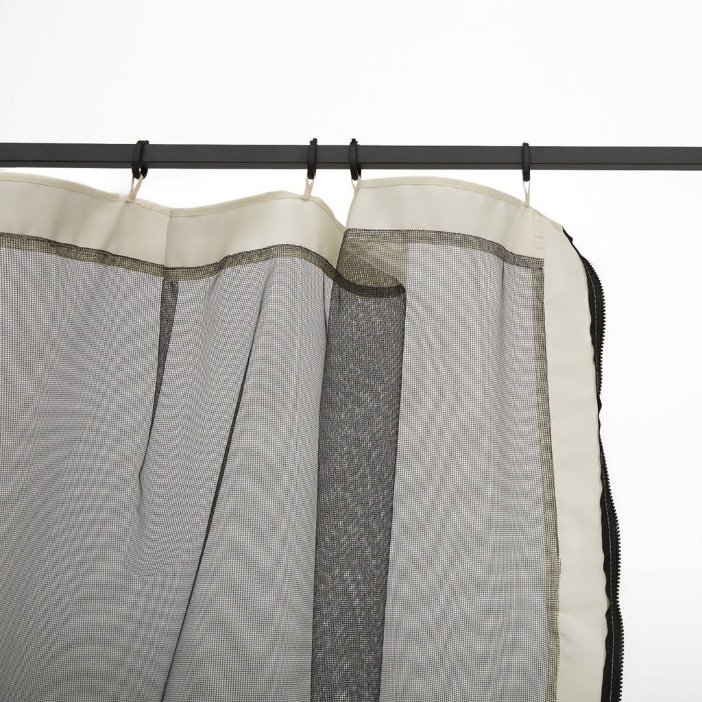 4-Panel Mesh Mosquito Netting Sidewalls with Zippers for Patio Gazebo G225602