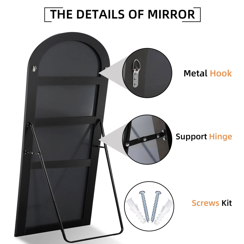 71"×28" Large Full Length Mirror with Stand, Black L272