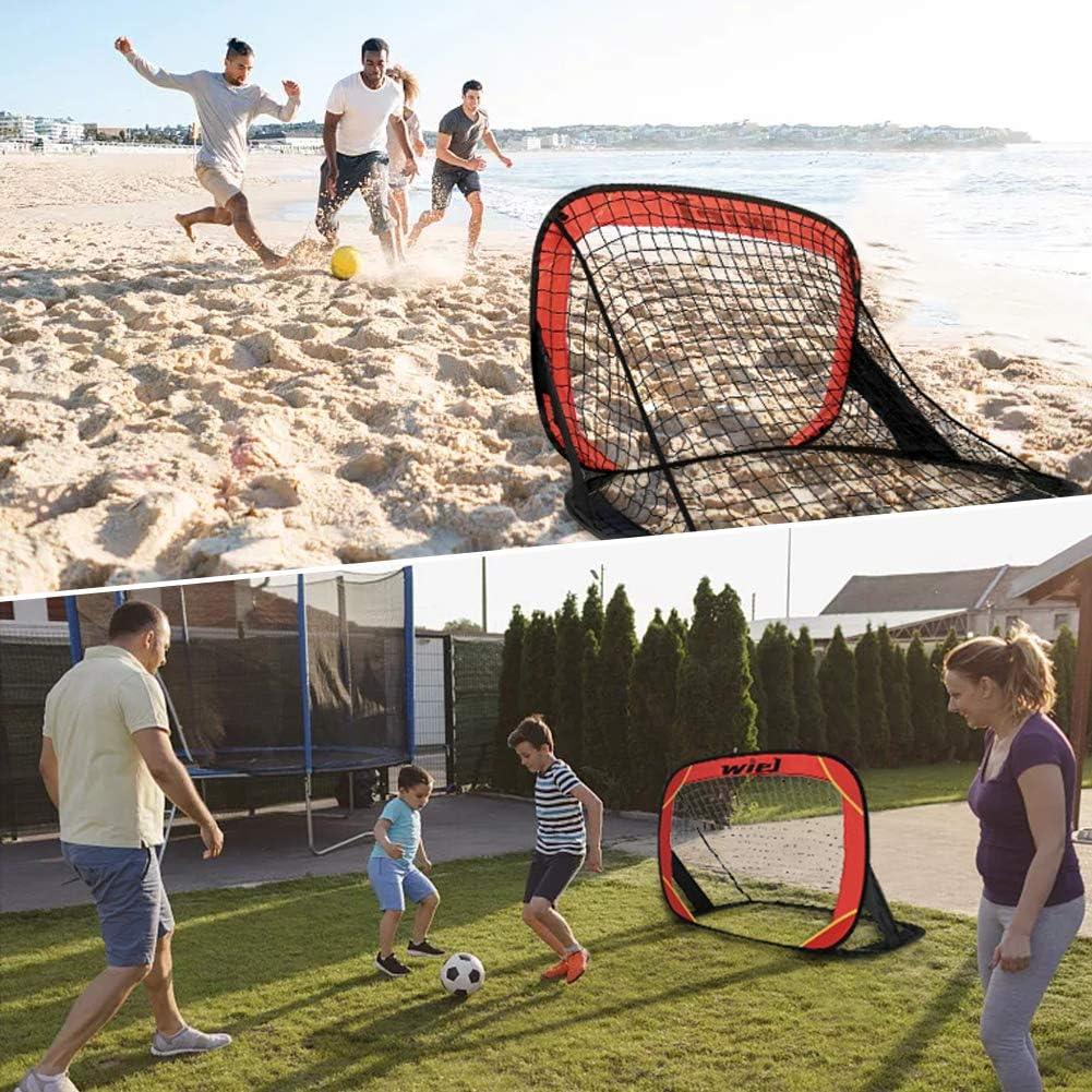 Red/Black Pop Up Soccer Goal Set with Carry Bag Y887