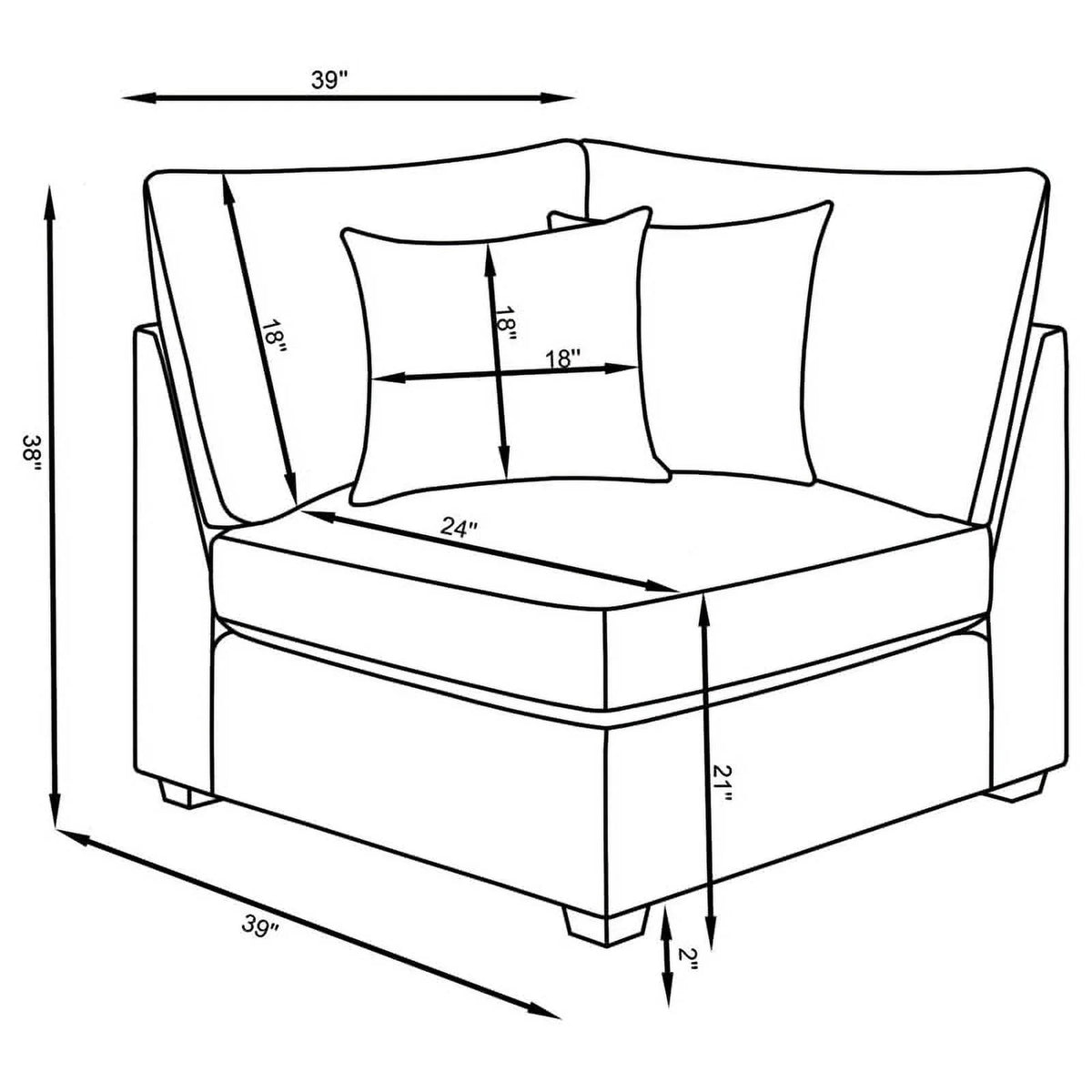 5-piece Fabric Upholstered Modular Sectional Gray B340