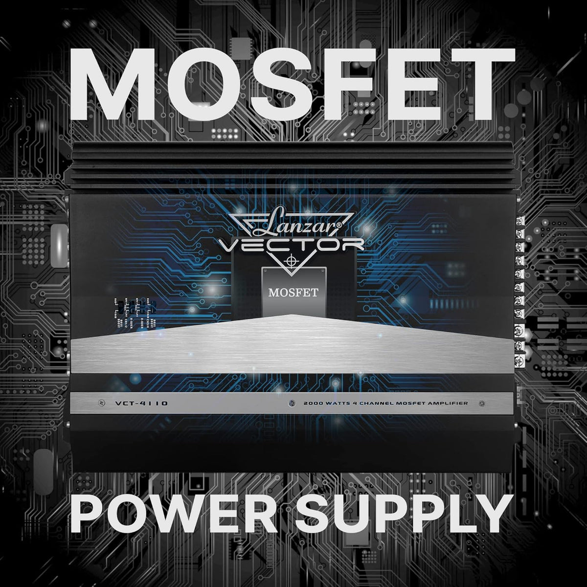 4 Channel 2000 Watt Bridgeable MOSFET Car Audio Amplifier W7838