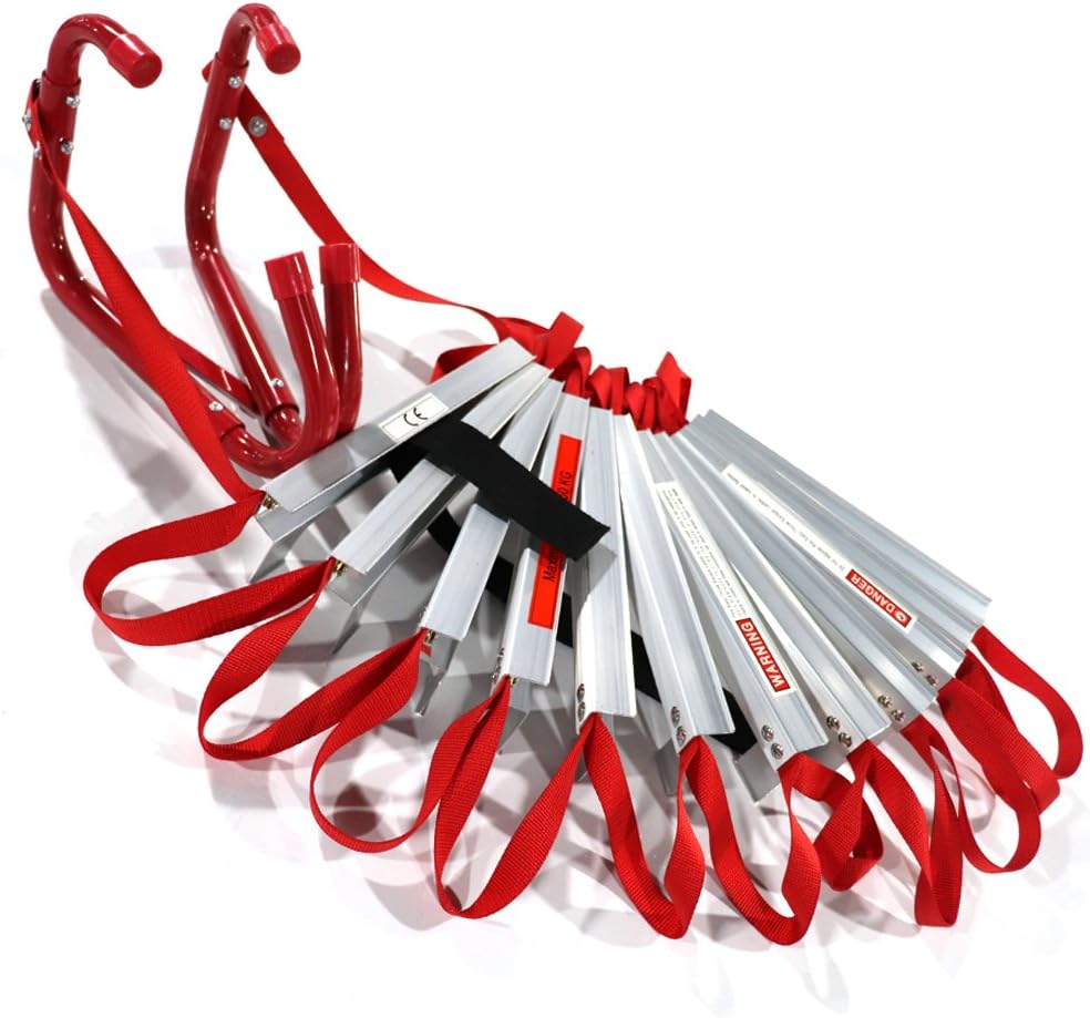 3 Story 25 Feet Retractable Emergency Escape Ladder with Anti-Slip Rungs O7168