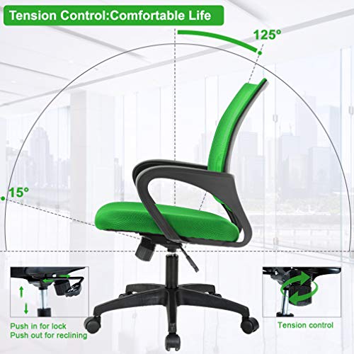 Black Ergonomic Mesh Office Chair with Lumbar Support and Armrest L62775