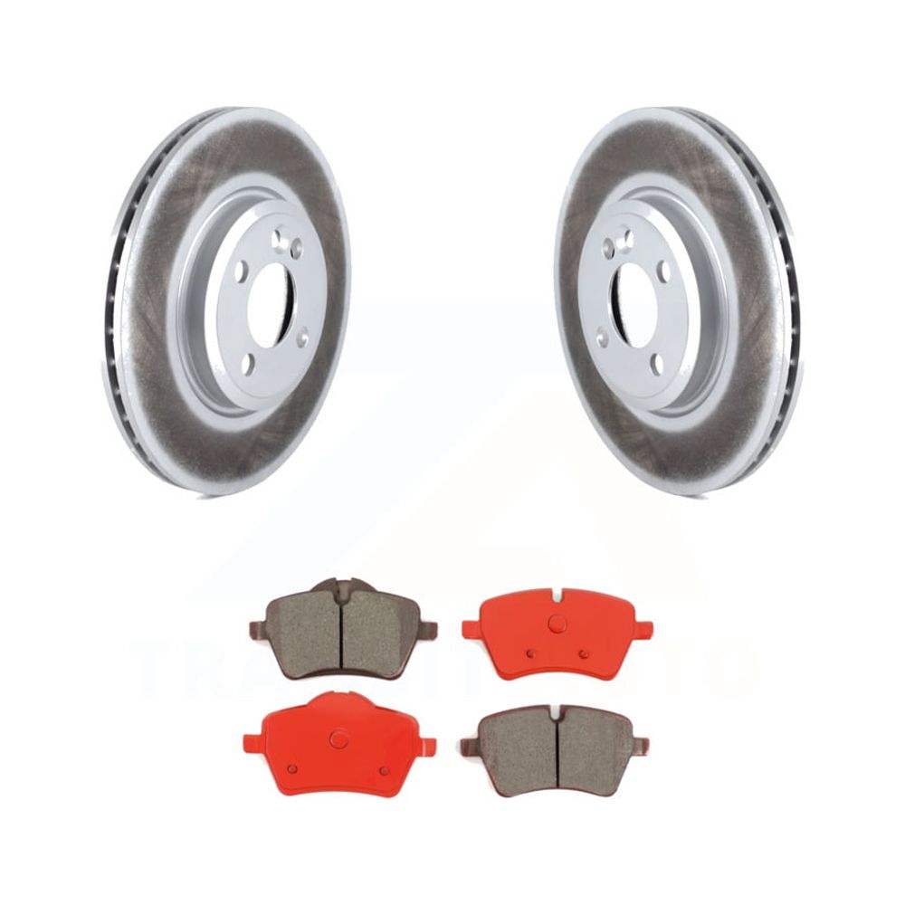 Front Coated Disc Brake Rotors And Semi-Metallic Pads Kit Y48569