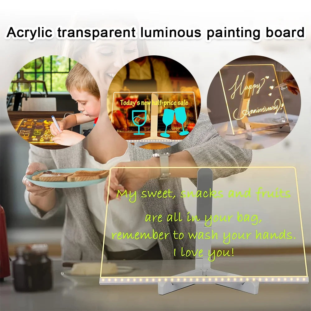 Acrylic Message Note Board LED Lamp F322