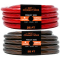 8Ga 25ft each Black/Red Translucent Car Power Ground Wire 50ft A534