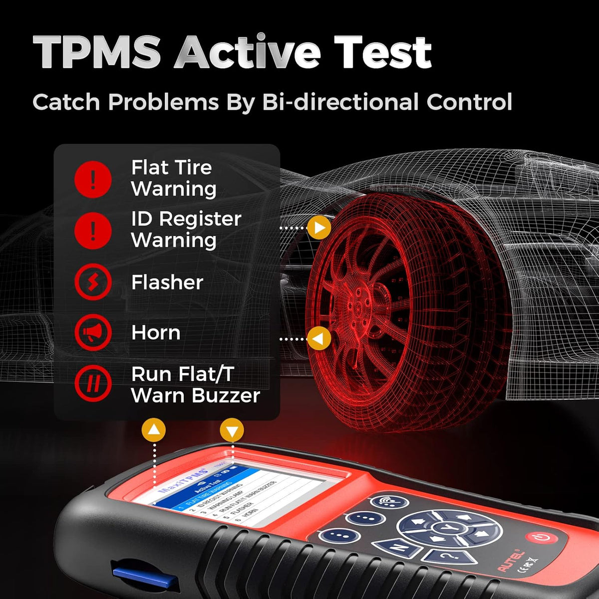 TPMS Relearn Tool with Tire Pressure Sensor Reset S3865