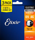 Set of 3 Nickel Plated Steel Electric Guitar Strings B845017