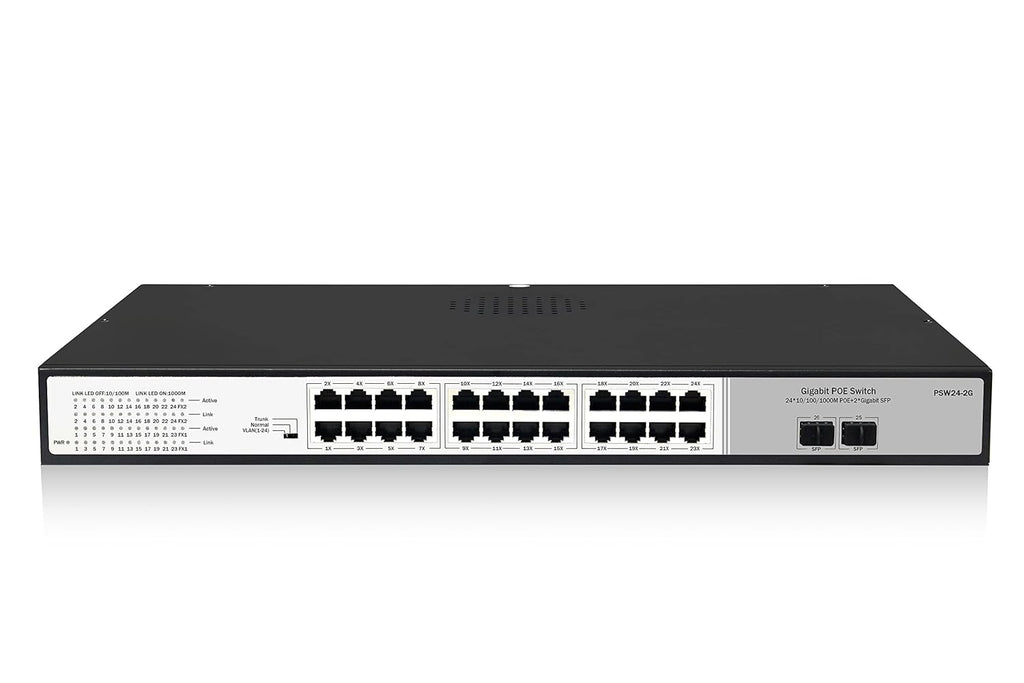 24 Port Gigabit PoE Switch with 2 SFP Uplink Ports, 300W Budget R390794