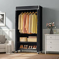3 Tiers Garment Rack with Cover Black J1098