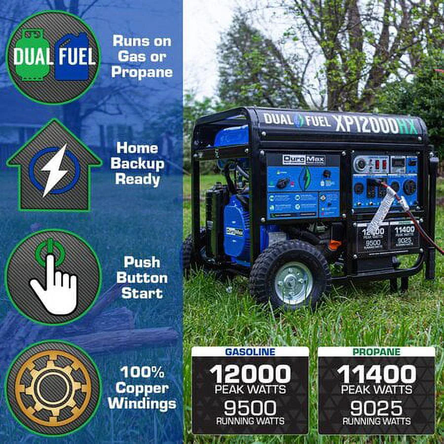 Portable Dual Fuel Generator with CO Alert 12,000 Watt P92980