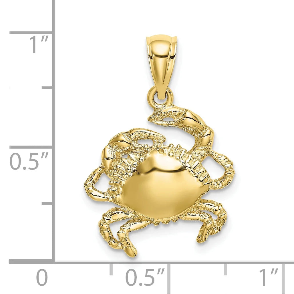 10K Yellow Gold Crab Charm O111