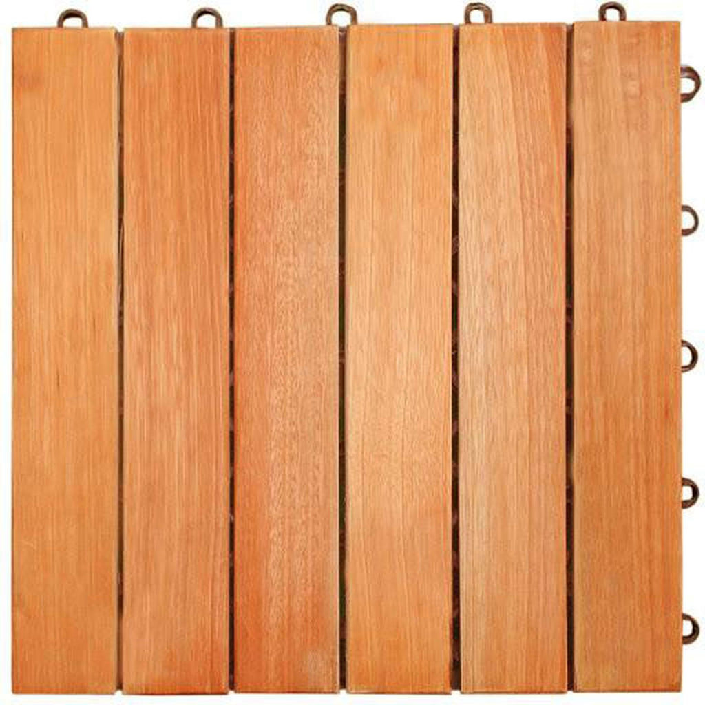 FSC Eucalyptus Interlocking Deck Tile 6 Slats Set of 10 H783